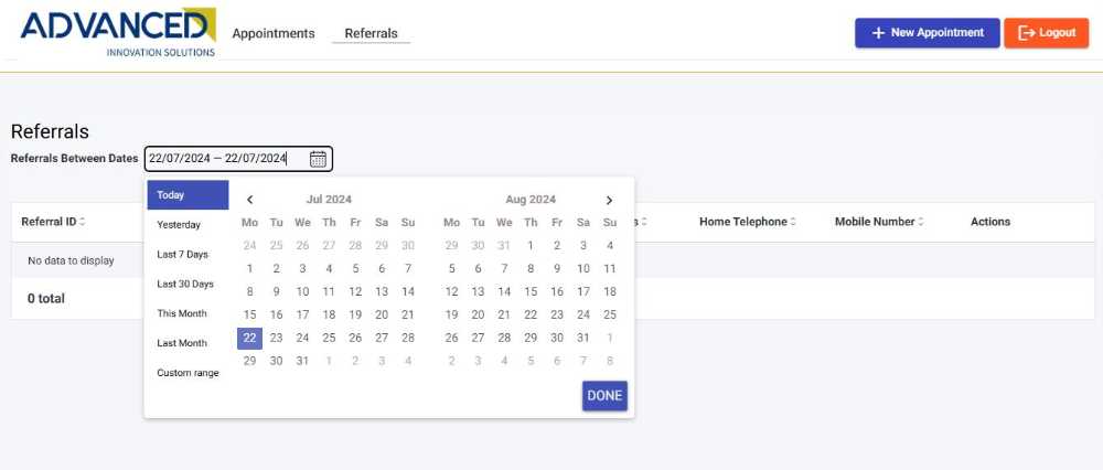 Custom dates